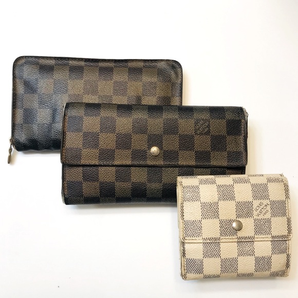 Louis Vuitton Handbags - SET OF 3 LOUIS VUITTON Damier Ebene Azur Wallet